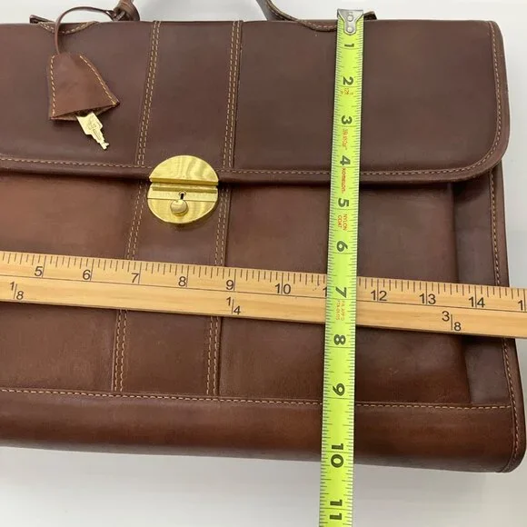 VTG Sudhaus 80's Leather Briefcase Key Detachable Strap Minimalist Old Money - Picture 8 of 17